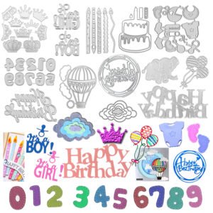 YUHAJO 14 PIECES HAPPY BIRTHDAY CUTTING DIES FOR CARD MAKING