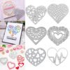 YUHAJO 6 PIECES HEART METAL CUTTING DIES FOR CARD MAKING