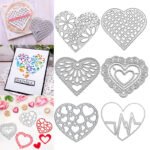 YUHAJO 6 PIECES HEART METAL CUTTING DIES FOR CARD MAKING