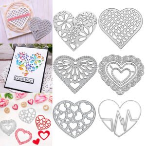YUHAJO 6 PIECES HEART METAL CUTTING DIES FOR CARD MAKING