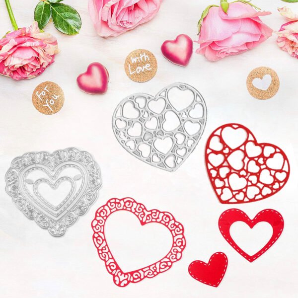 YUHAJO 6 PIECES HEART METAL CUTTING DIES FOR CARD MAKING