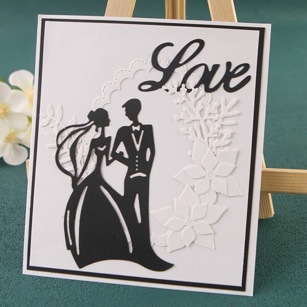YUHAJO 9 PIECES WEDDING COUPLES METAL CUTTING DIES FOR CARD MAKING
