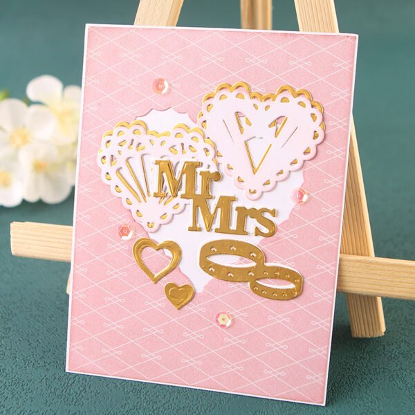 YUHAJO 9 PIECES WEDDING COUPLES METAL CUTTING DIES FOR CARD MAKING
