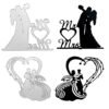 YUHAJO 9 PIECES WEDDING COUPLES METAL CUTTING DIES FOR CARD MAKING