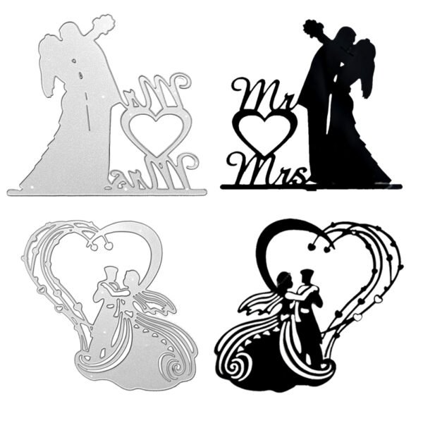 YUHAJO 9 PIECES WEDDING COUPLES METAL CUTTING DIES FOR CARD MAKING