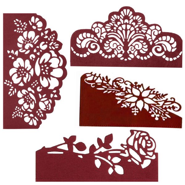YUHAJO 4PIECES LACE FLOWER CARD MAKING DIE CUTS