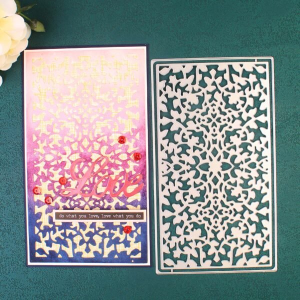 YUHAJO 4 PIECES FLOWERS BACKGROUND METAL CUTTING DIES FOR CARD MAKING