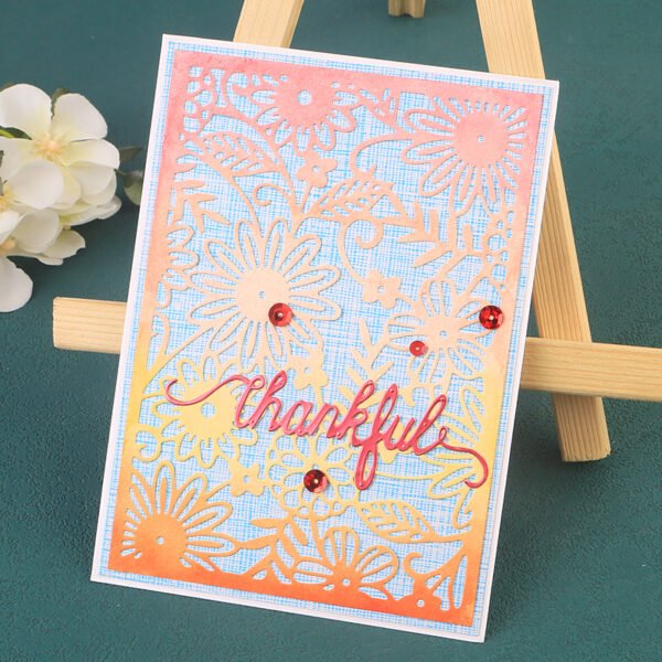 YUHAJO 4 PIECES FLOWERS BACKGROUND METAL CUTTING DIES FOR CARD MAKING
