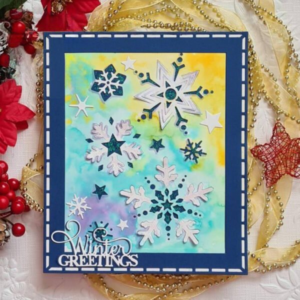 YUHAJO 6 SETS SNOWFLAKE CHRISTMAS WINTER CUTTING DIES