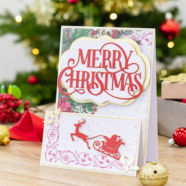 YUHAJO 6 PIECES CHRISTMAS METAL CUTTING DIES FOR CARD MAKING