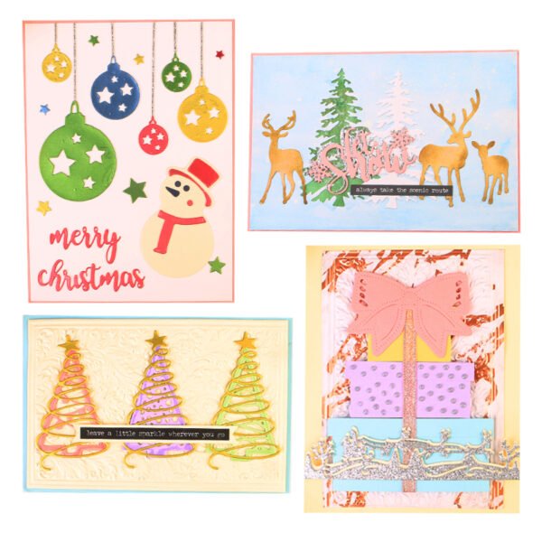 YUHAJO 9 PIECES MERRY CHRISTMAS METAL CUTTING DIES FOR CARD MAKING