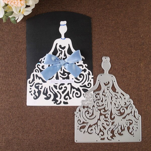 YUHAJO 6 PIECES LADY DRESS METAL CUTTING DIES FOR CARD MAKING