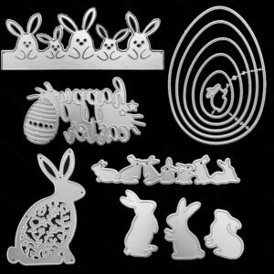 YUHAJO 8 PIECES EASTER BUNNY EGG CUTTING DIES
