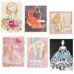 YUHAJO 6 PIECES LADY DRESS METAL CUTTING DIES FOR CARD MAKING