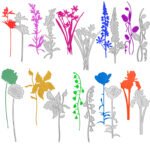 YUHAJO 10PCS/SET WILDFLOWERS METAL CUTTING DIES