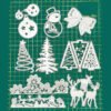YUHAJO 9 PIECES MERRY CHRISTMAS METAL CUTTING DIES FOR CARD MAKING