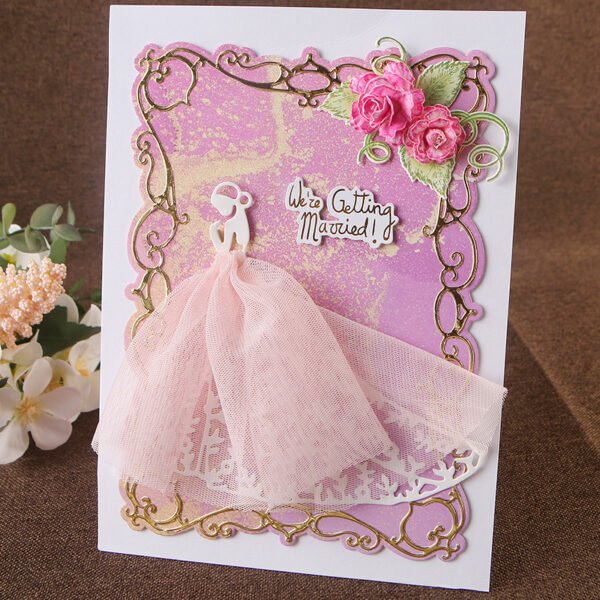 YUHAJO 6 PIECES LADY DRESS METAL CUTTING DIES FOR CARD MAKING