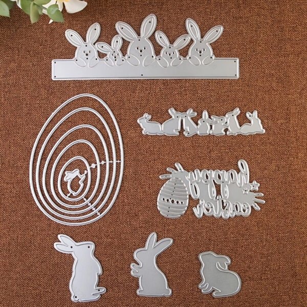 YUHAJO 8 PIECES EASTER BUNNY EGG CUTTING DIES