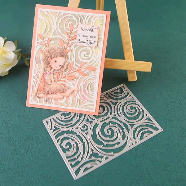 YUHAJO 4 PIECES FLOWERS BACKGROUND METAL CUTTING DIES FOR CARD MAKING