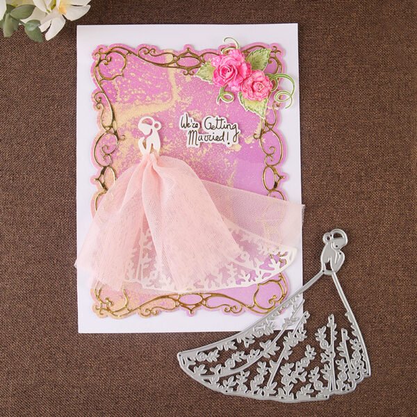 YUHAJO 6 PIECES LADY DRESS METAL CUTTING DIES FOR CARD MAKING