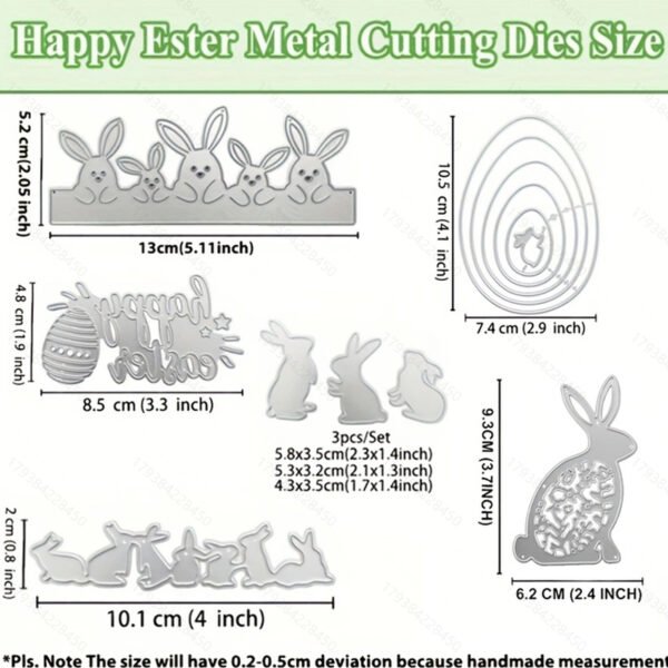 YUHAJO 8 PIECES EASTER BUNNY EGG CUTTING DIES