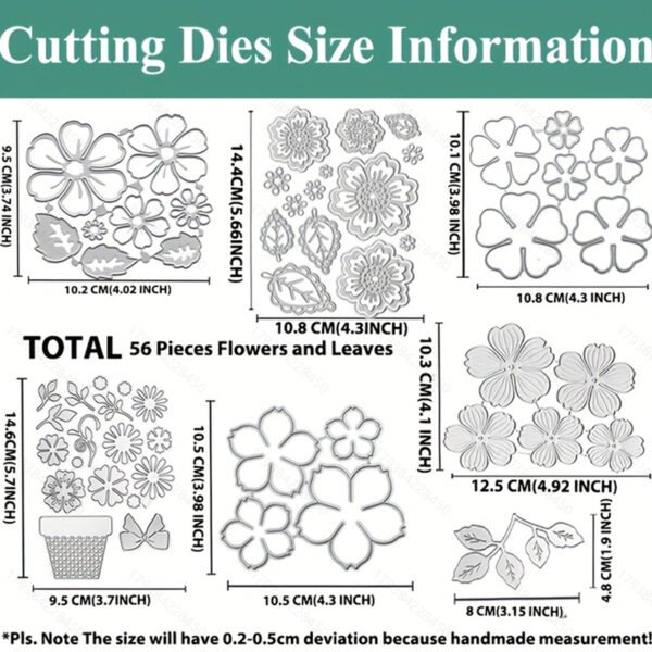 YUHAJO 56 PIECES KITS FLOWERS LEAVES CUTTING DIES