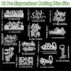 YUHAJO 13 PIECES EXPRESSIONS METAL WORDS CUTTING DIES FOR CARD MAKING