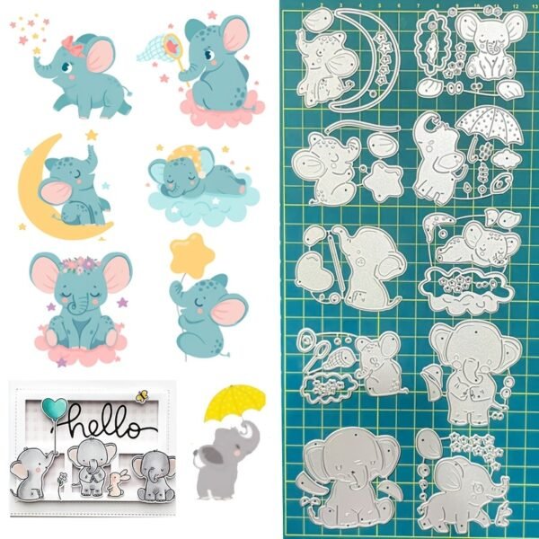YUHAJO 10 PIECES ELEPHANTS CUTTING DIES