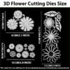 YUHAJO 3PIECES FLOWERS LEAVES DIE CUTS