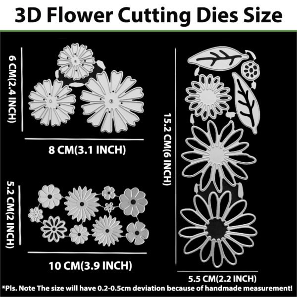 YUHAJO 3PIECES FLOWERS LEAVES DIE CUTS