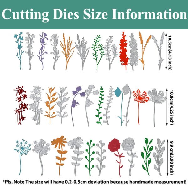 YUHAJO 17PIECES WILDFLOWERS CUTTING DIES