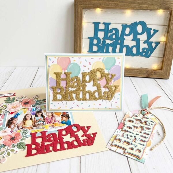 YUHAJO 14 PIECES HAPPY BIRTHDAY CUTTING DIES FOR CARD MAKING