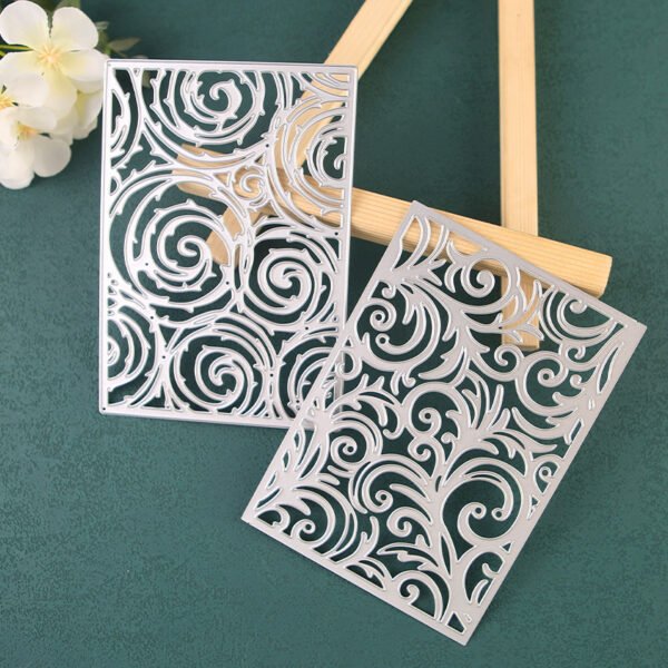 YUHAJO 4 PIECES FLOWERS BACKGROUND METAL CUTTING DIES FOR CARD MAKING