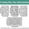YUHAJO 4 PIECES FLOWERS BACKGROUND METAL CUTTING DIES FOR CARD MAKING