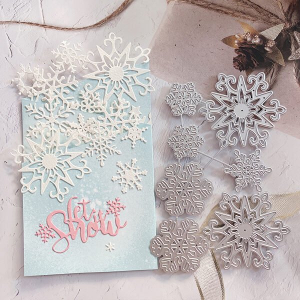YUHAJO 6 SETS SNOWFLAKE CHRISTMAS WINTER CUTTING DIES