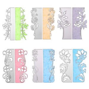 YUHAJO 6PCS/SET FLOWER CARD BORDER BACKGROUND METAL CUTTING DIES