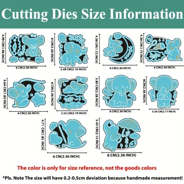 YUHAJO 10 PIECES ELEPHANTS CUTTING DIES